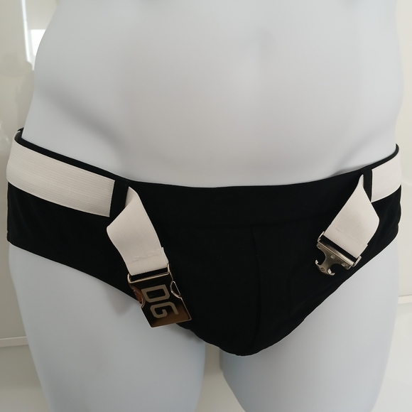 Black and White Swim Briefs with DG Logo - Picture 4 of 10